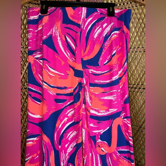 Lilly Pulitzer Georgia May Palazzo Pants Size L Blume Plume - Picture 4 of 10